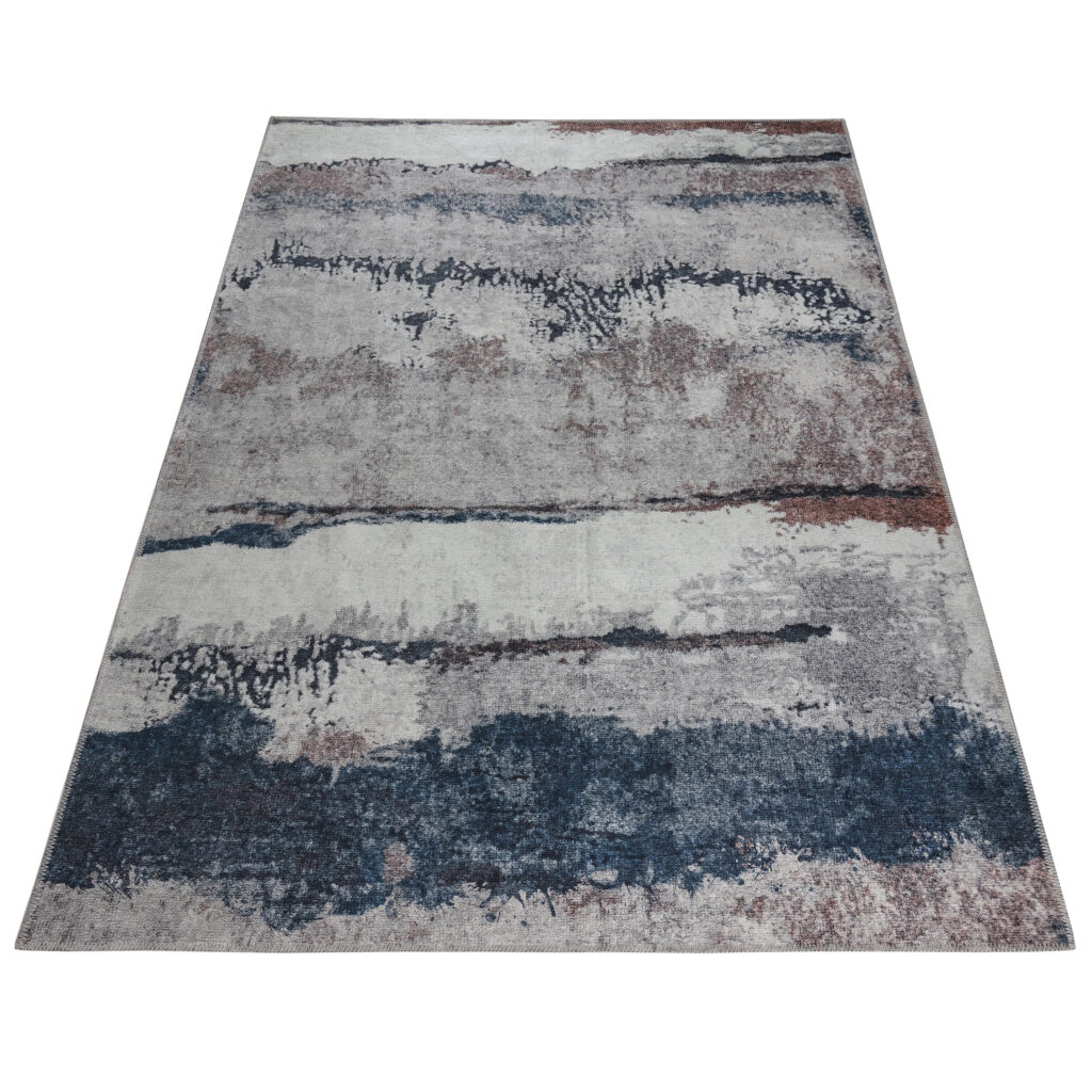 Tapis Ritz Bleu Marine Gris Abstrait