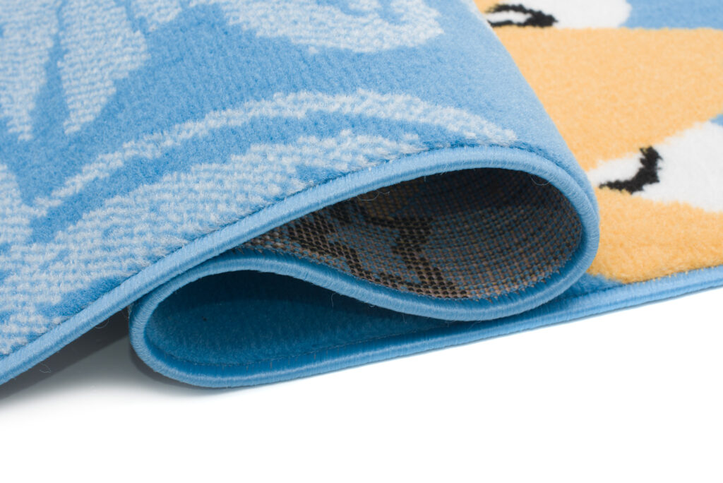 Tapis Enfant Jolly Bleu Gris Blanc Animaux Fin Doux