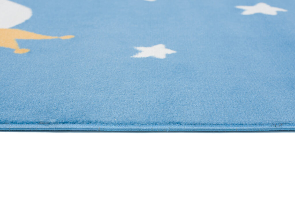 Tapis Enfant Jolly Bleu Blanc Jaune Gris Cygne Fin Doux