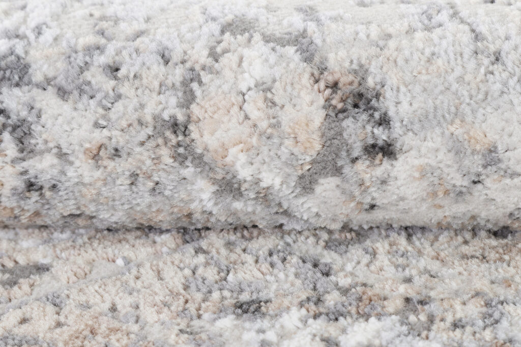 Tapis Valley Rond Gris Beige Ornamental Bordure