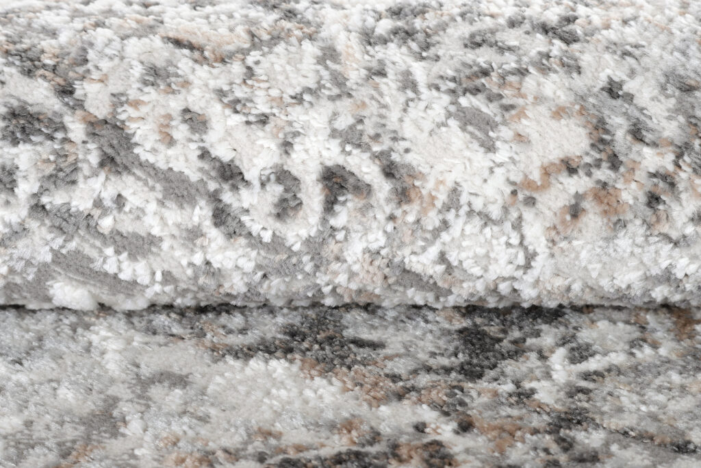 Tapis Valley Rond Gris Beige Vintage Ornamental