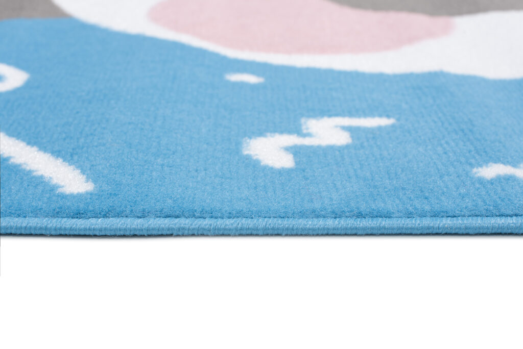 Tapis Enfant Jolly Jeu Panda Bleu Blanc Rose Doux Résistant Fin