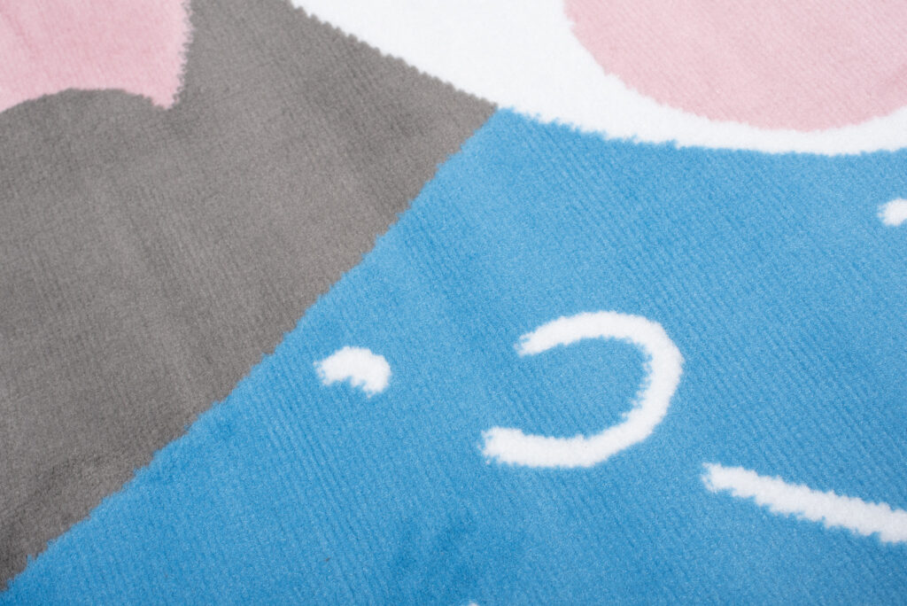 Tapis Enfant Jolly Jeu Panda Bleu Blanc Rose Doux Résistant Fin
