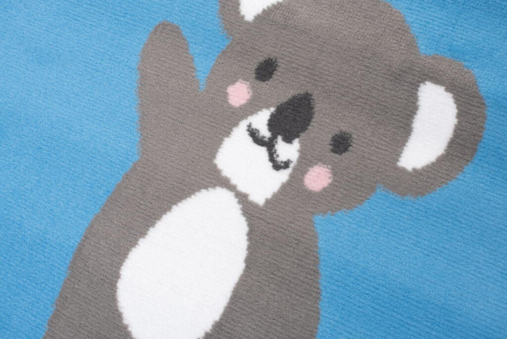 Tapis Enfant Jolly Jeu Koala Bleu Gris Blanc Doux Fin Résistant