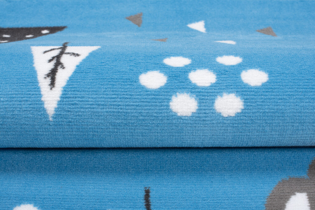 Tapis Enfant Jolly Jeu Koala Bleu Gris Blanc Doux Fin Résistant