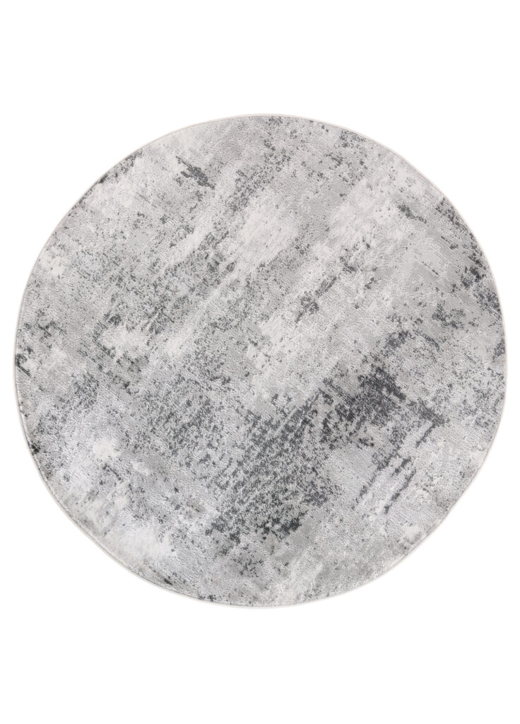 Tapis Sky Rond Gris Abstrait Vintage Rayures