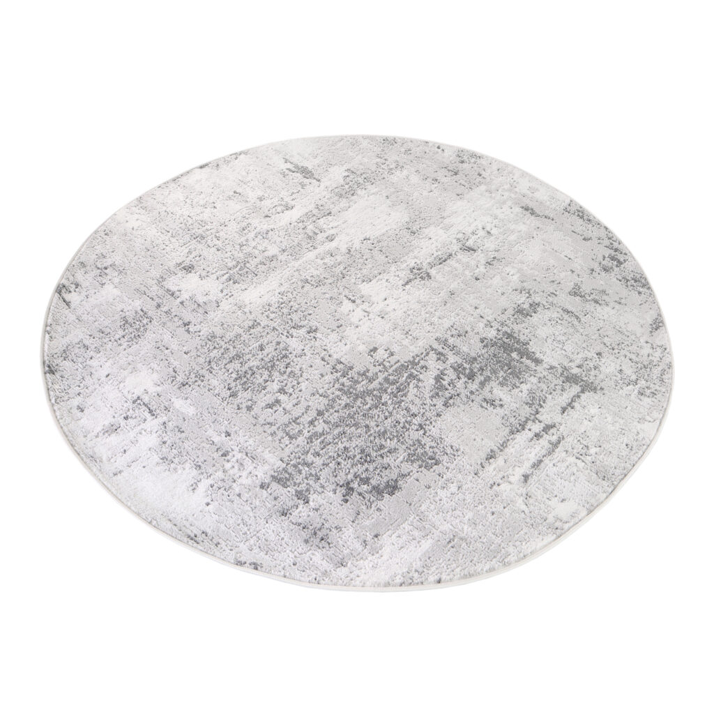 Tapis Sky Rond Gris Abstrait Vintage Rayures