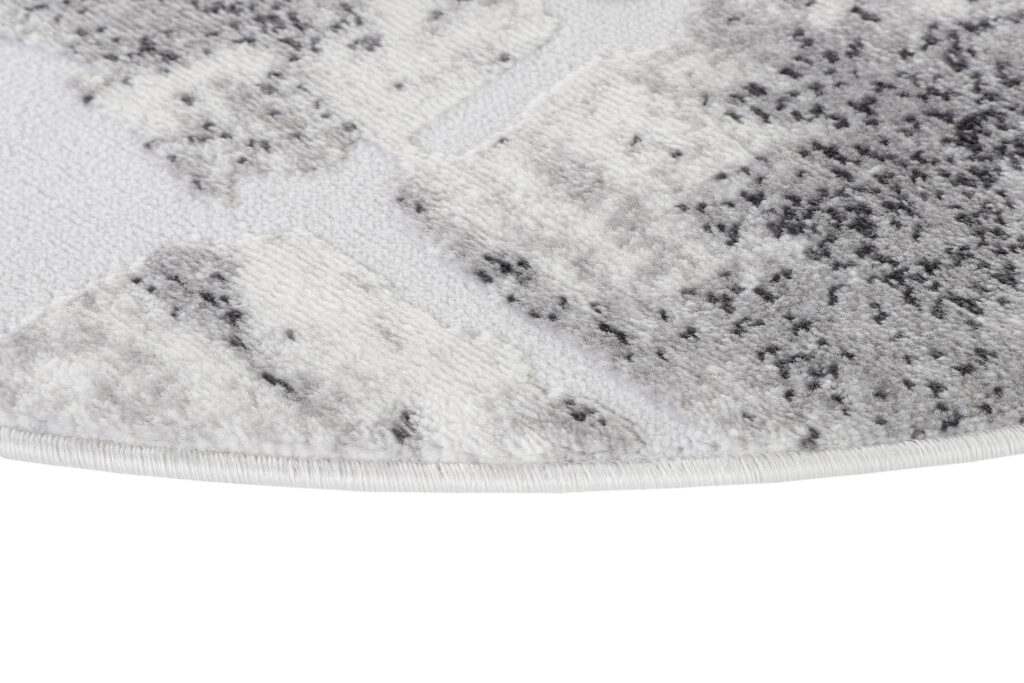 Tapis Sky Rond Gris Beige Abstrait Rayures