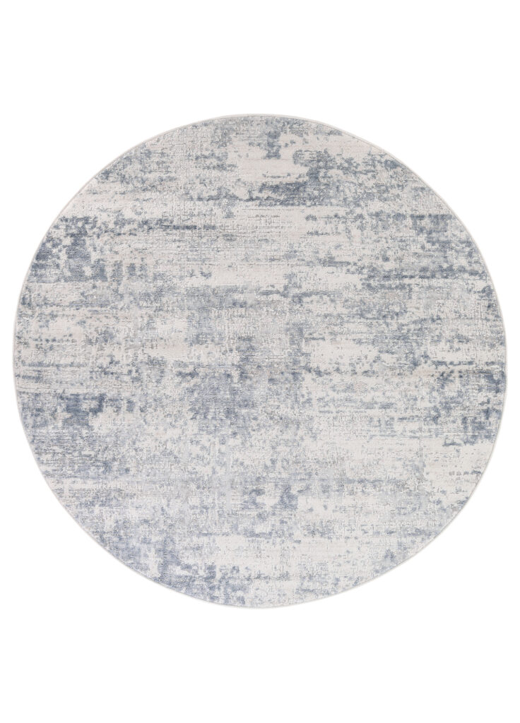 Tapis Sky Rond Bleu Crème Abstrait