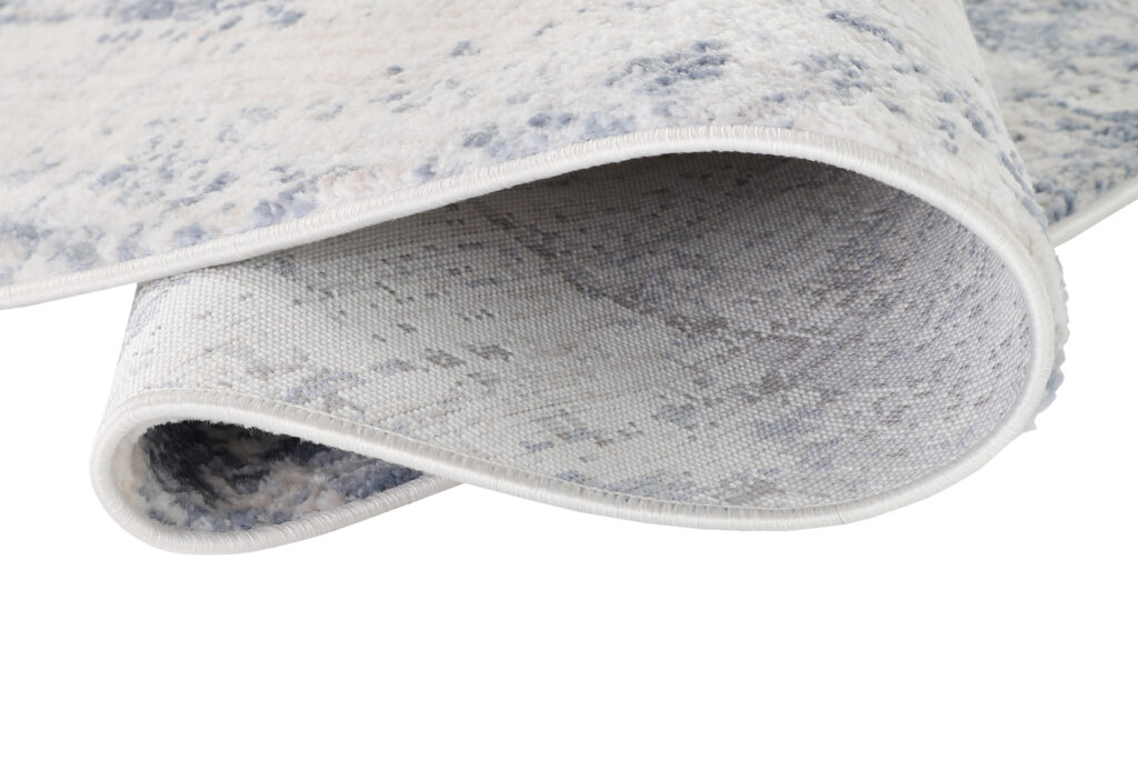 Tapis Sky Rond Bleu Crème Abstrait