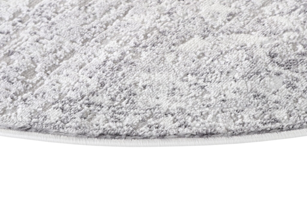 Tapis Sky Rond Gris Vintage Floral Rayures