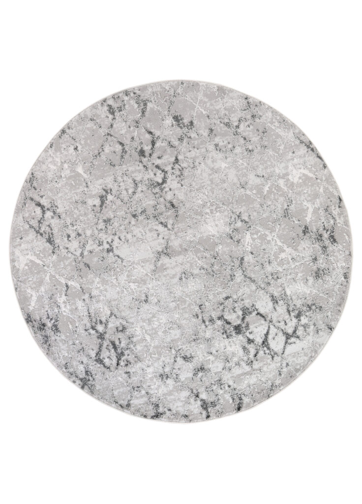 Tapis Sky Rond Gris Géométrique Losanges
