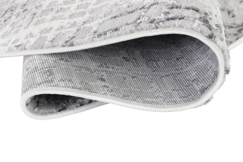 Tapis Sky Rond Gris Moderne Carreaux