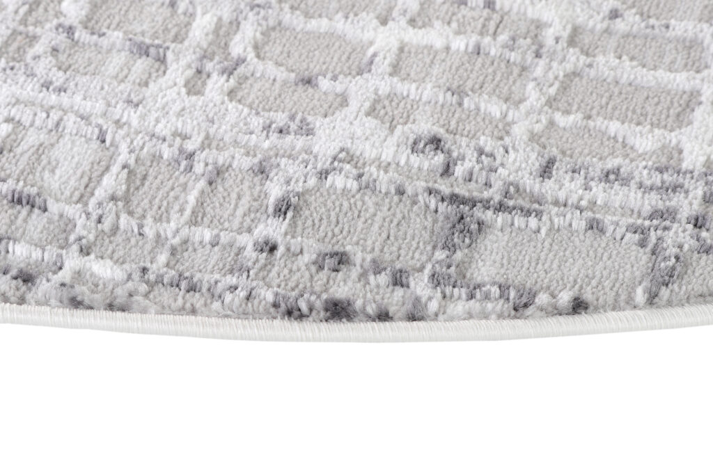 Tapis Sky Rond Gris Moderne Carreaux
