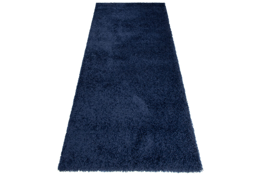 Tapis de Passage Essence Shaggy Uni Bleu Marine