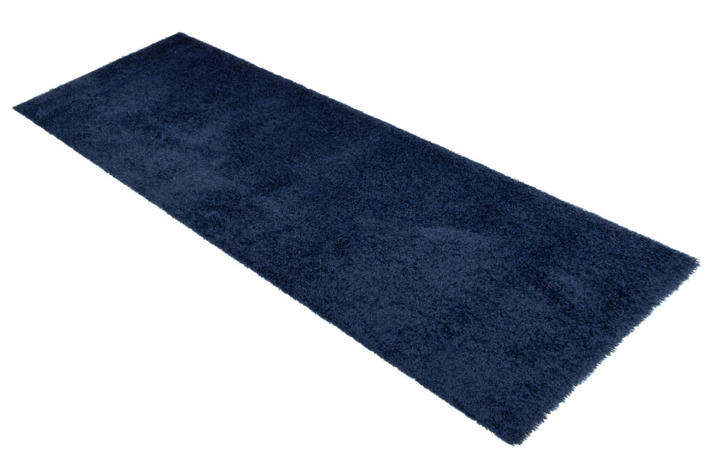 Tapis de Passage Essence Shaggy Uni Bleu Marine