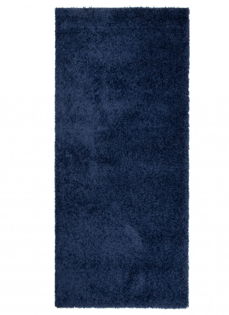 Tapis de Passage Essence Shaggy Uni Bleu Marine