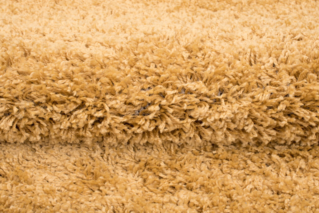 Tapis de Passage Essence Shaggy Uni Moutarde
