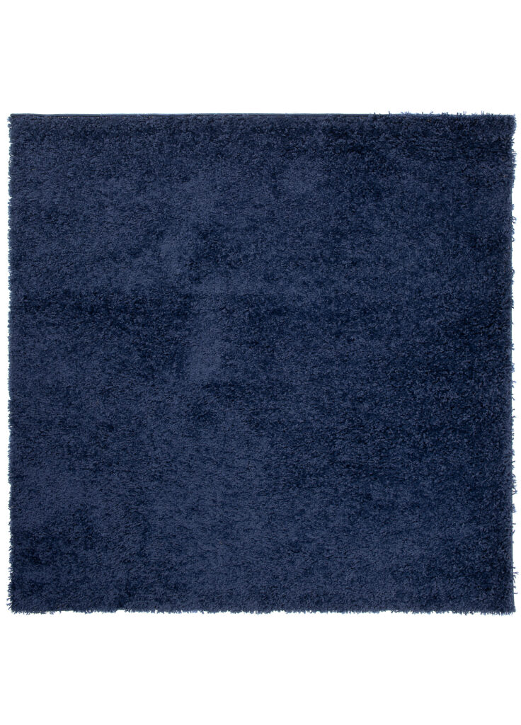 Tapis Essence Carré Shaggy Bleu Marine