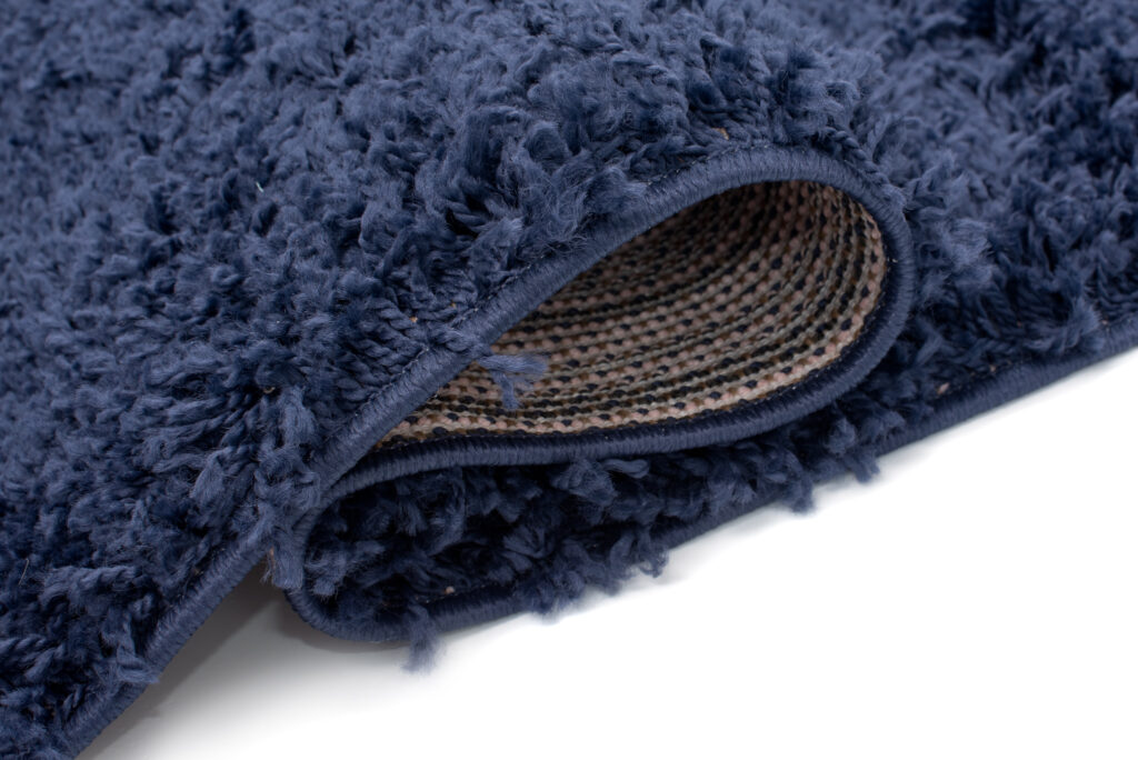 Tapis Essence Carré Shaggy Bleu Marine