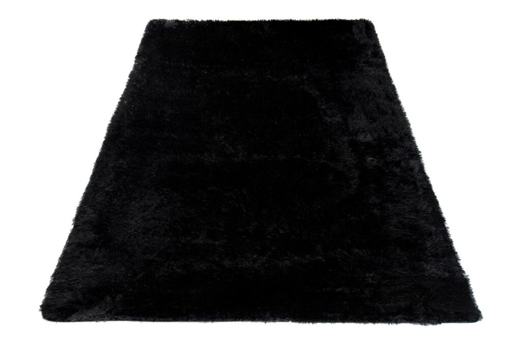 Tapis Silk Noir Antidérapant Shaggy