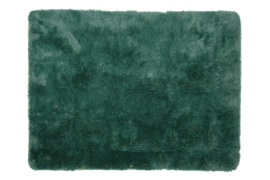 Tapis Silk Vert Foncé Antidérapant Shaggy