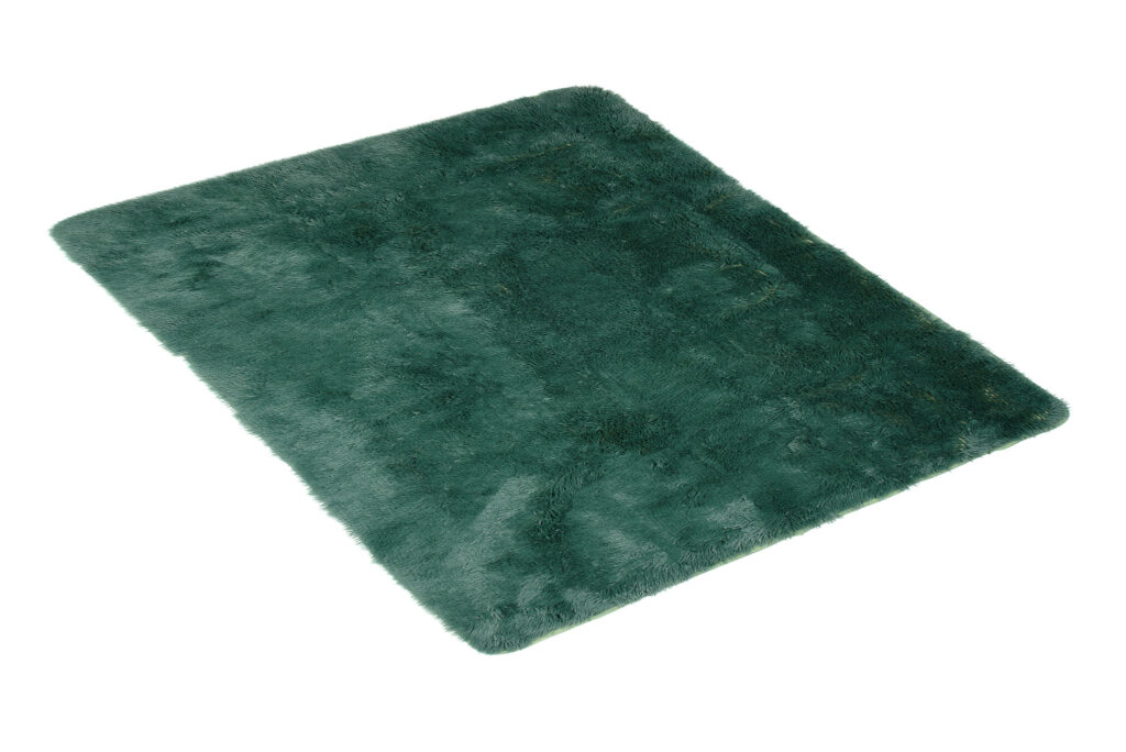 Tapis Silk Vert Foncé Antidérapant Shaggy