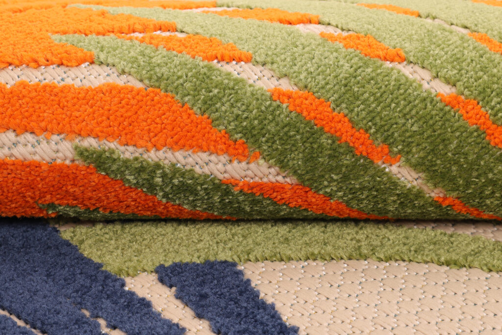 Tapis Extérieur Patio Rond Multicolore Feuilles