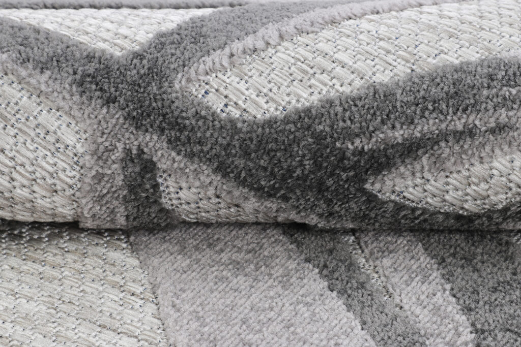 Tapis Extérieur Patio Rond Gris Beige Feuilles