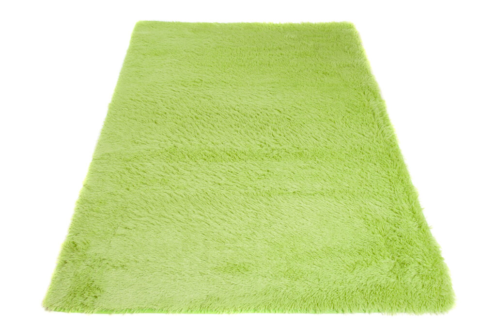 Tapis Silk Vert Clair Antidérapant Shaggy