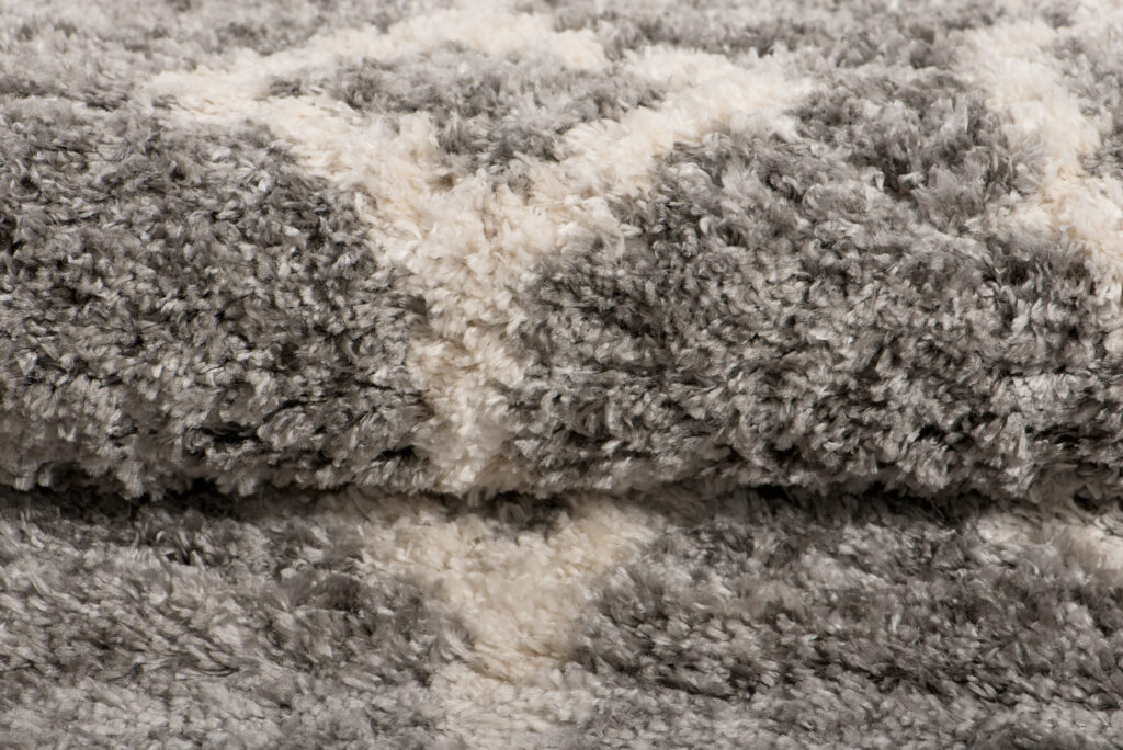 Tapis Versay Gris Crème Géométrique à Franges