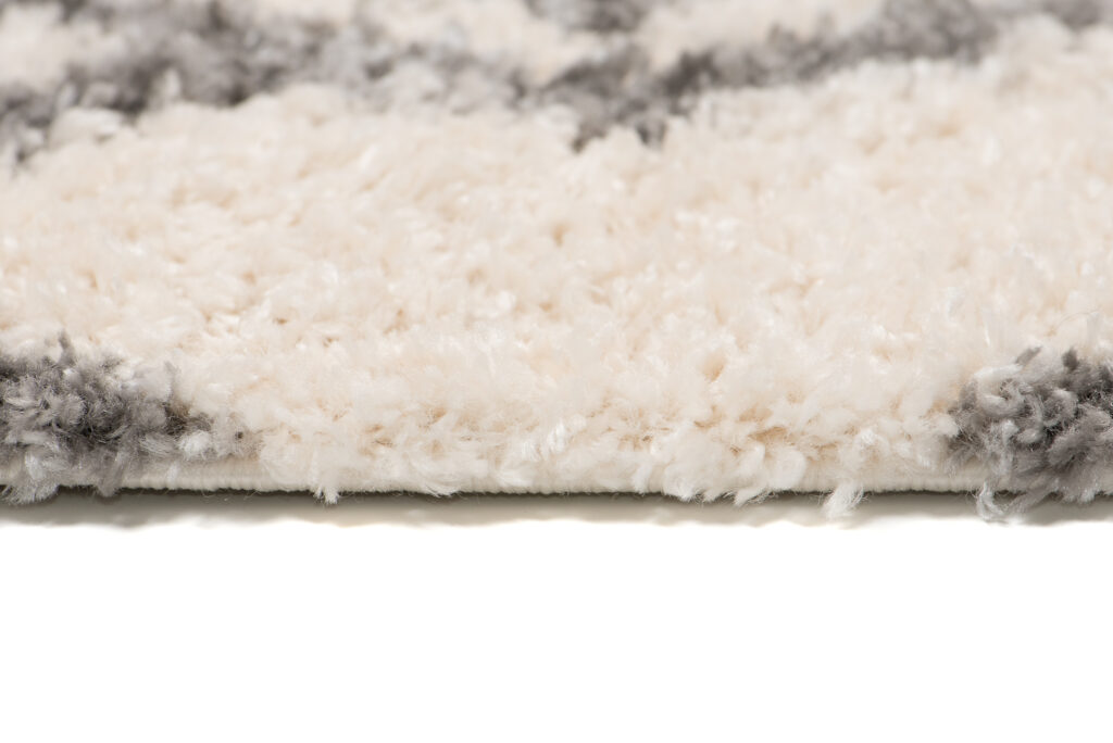 Tapis Versay Crème Gris Ethnique à Franges