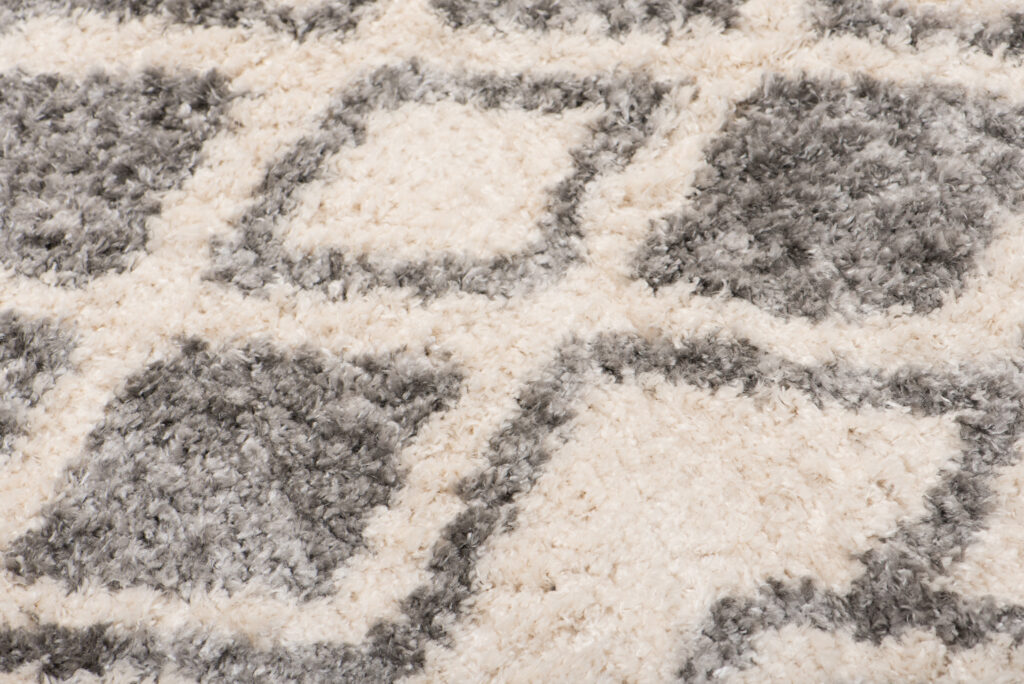 Tapis Versay Crème Gris Ethnique à Franges