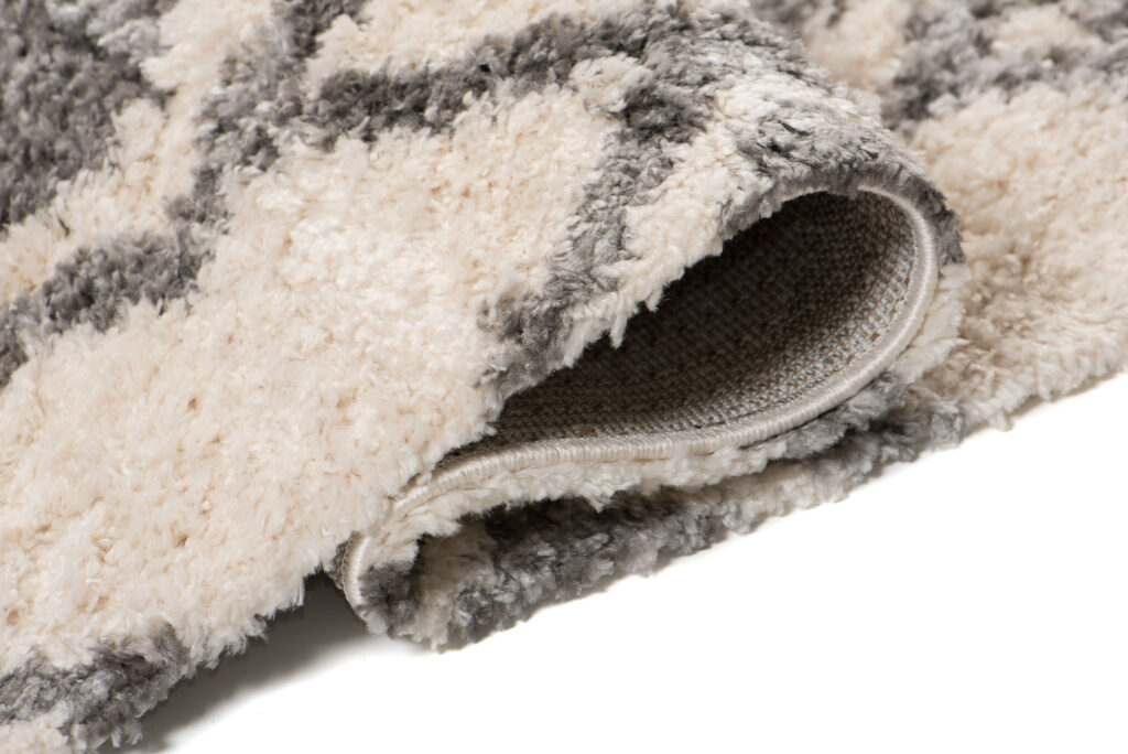 Tapis Versay Crème Gris Ethnique à Franges
