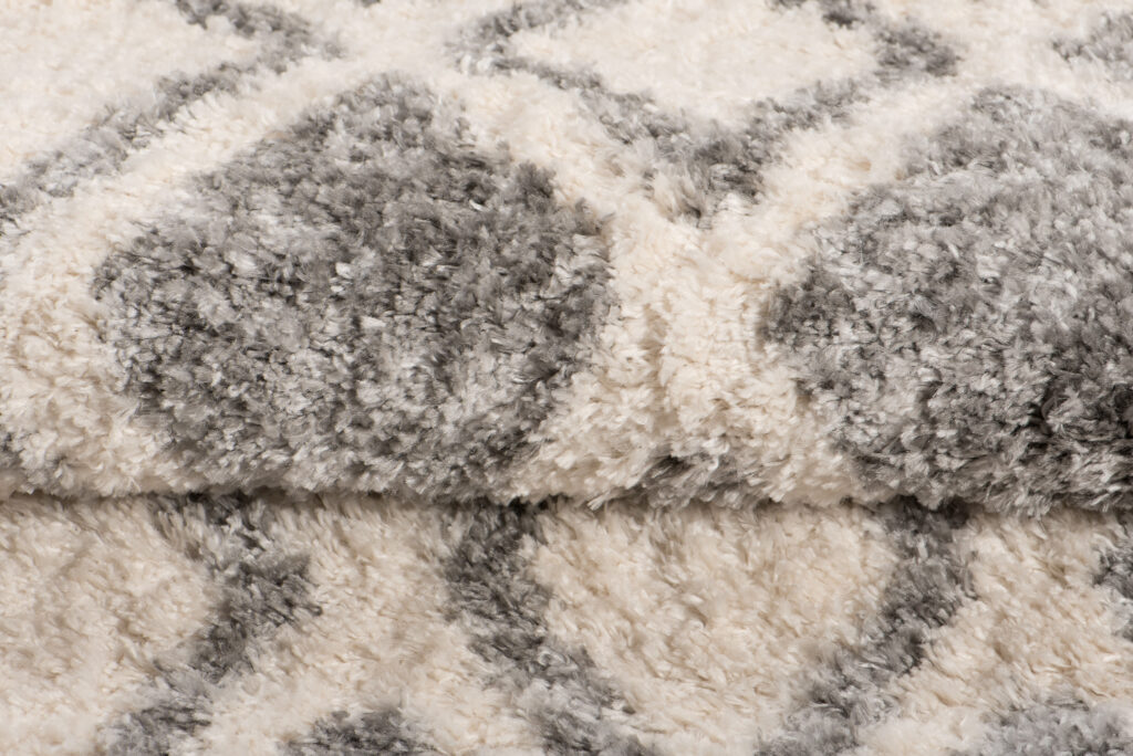 Tapis Versay Crème Gris Ethnique à Franges