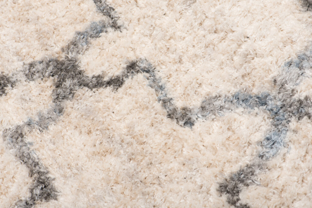 Tapis Versay Crème Gris Treillis à Franges