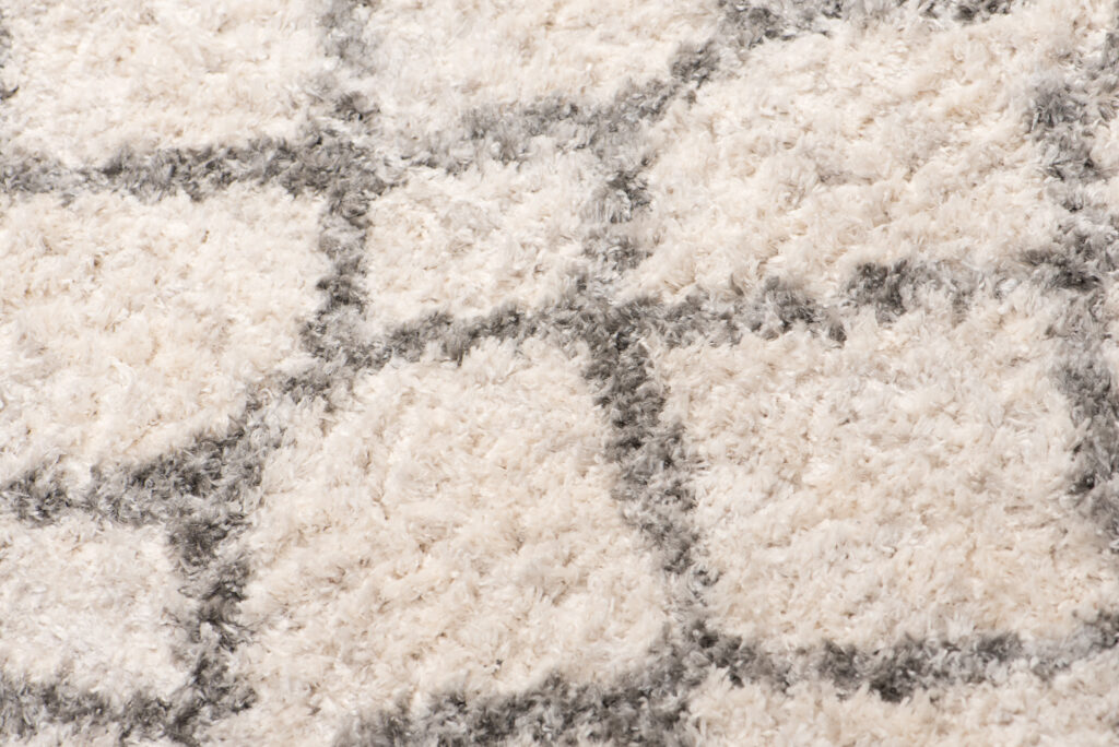 Tapis Versay Crème Gris Géométrique à Franges