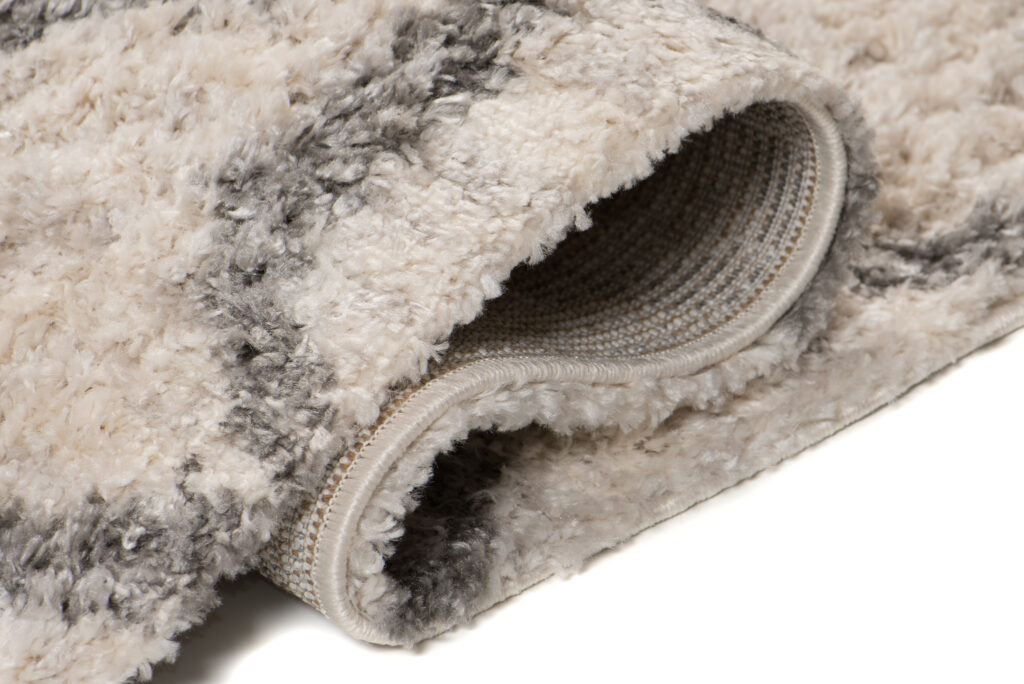 Tapis Versay Crème Gris Géométrique à Franges