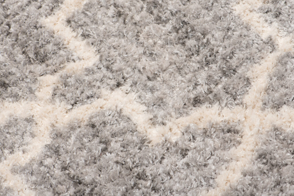 Tapis Versay Gris Crème Treillis à Franges
