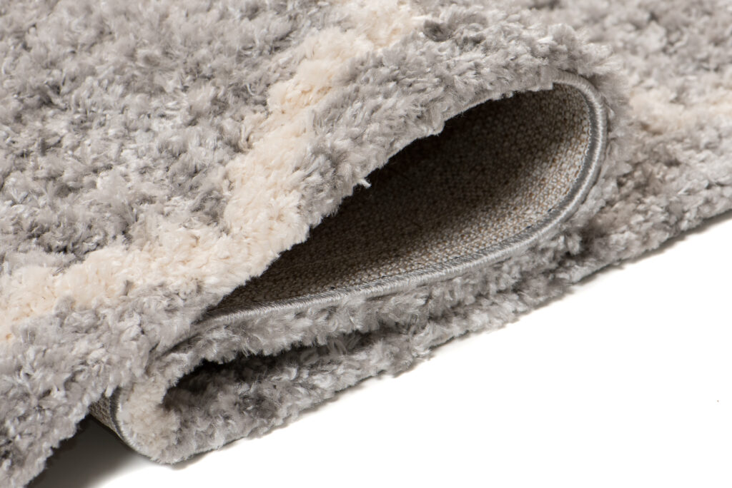 Tapis Versay Gris Crème Treillis à Franges