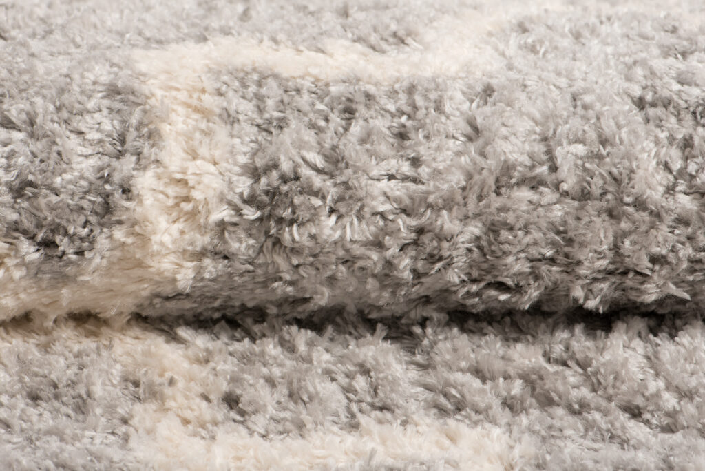 Tapis Versay Gris Crème Treillis à Franges