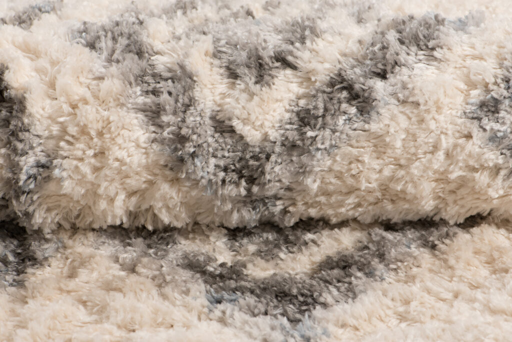 Tapis Versay Crème Gris Losanges à Franges