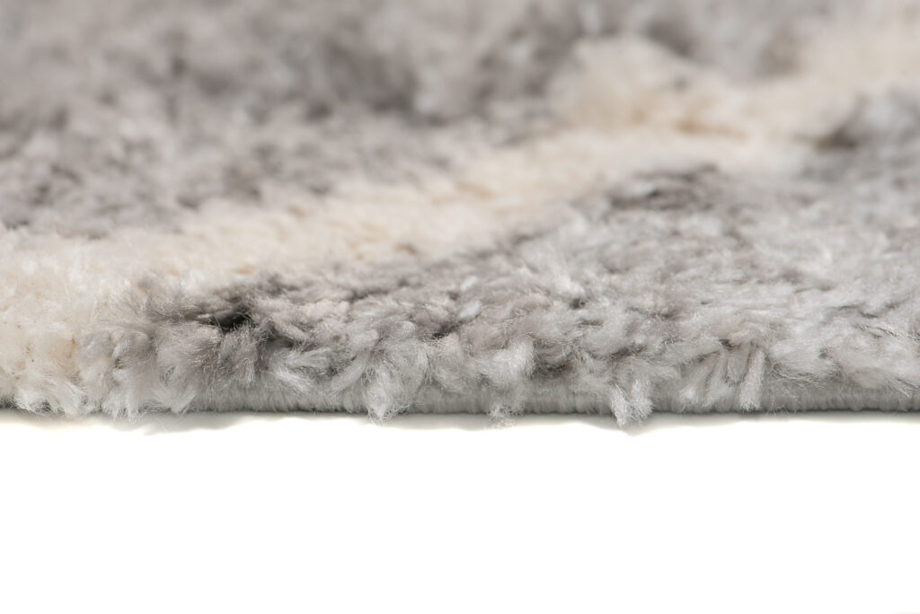 Tapis Versay Gris Crème à Carreaux à Franges