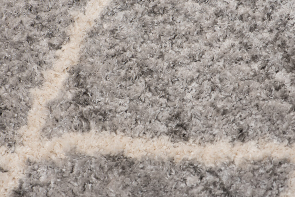 Tapis Versay Gris Crème à Carreaux à Franges