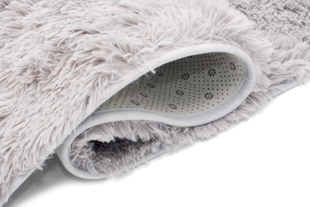 Tapis Silk Gris Clair Antidérapant Shaggy