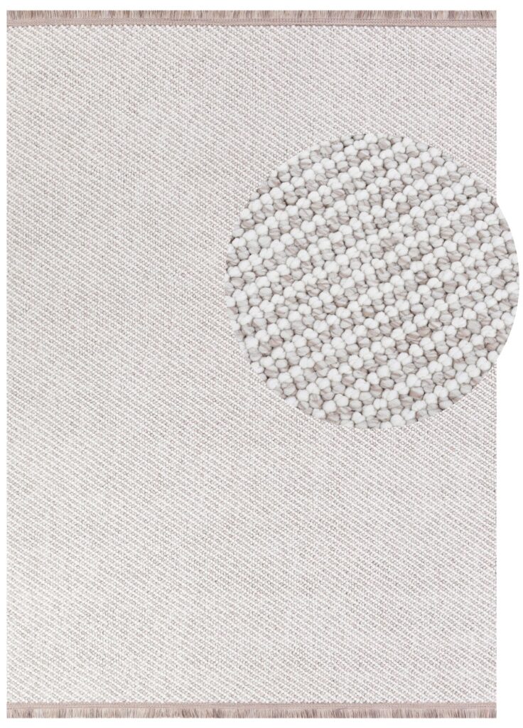 Tapis Agra Beige Moderne à Franges