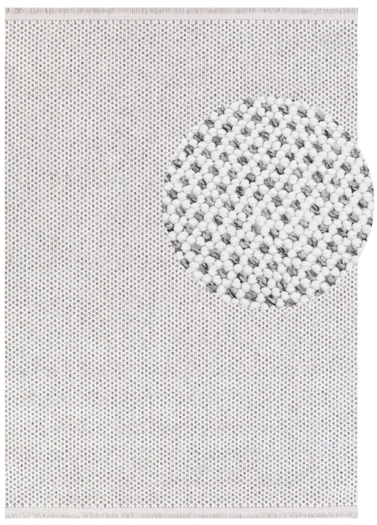 Tapis Agra Gris Moderne à Franges