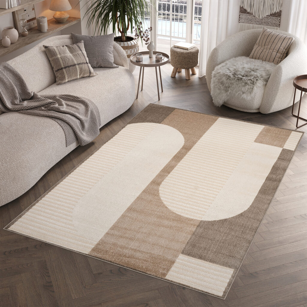 Tapis Extérieur Patio Crème Marron