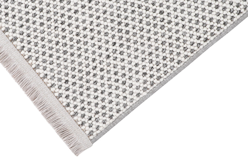 Tapis Agra Gris Moderne à Franges