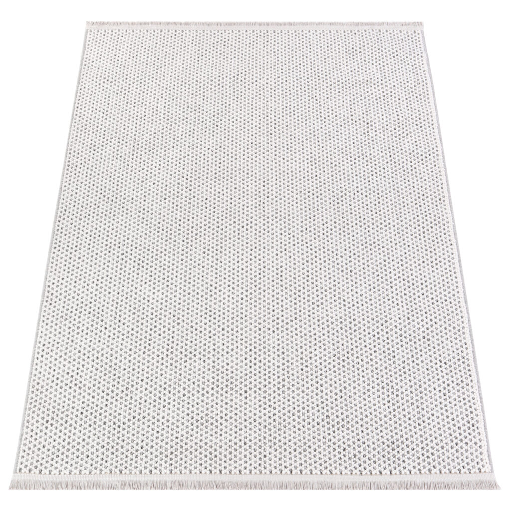 Tapis Agra Gris Moderne à Franges